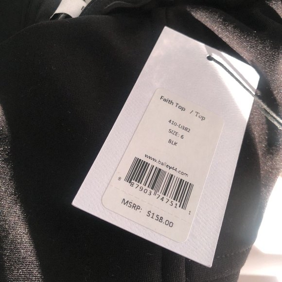 Bailey 44 Faith Top Black Sheer - Picture 6 of 6